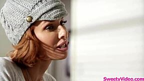 busty redhead stepmom licks teen pussy fingering tribbing lesbian taboo bedroom ass licking