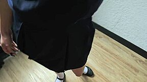 Uniformed Student Comes Home Late, Stepdad Punishes Pink Pussy Hard