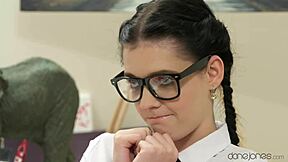 teacher spanks naughty student hard then blasts cum all over her pretty face - dane jones