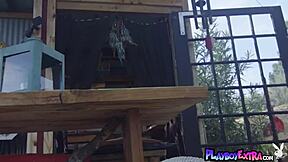 whoa check out jazlyn ray's massive natural tits popping out outdoors 🔥🍈