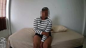 Hey, excited young cutie shows up pumped for her porn casting!