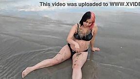 Pregnant Teen Seductively Teases Beach Crowds
