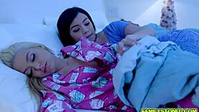 Stepdad rams savannah sixx's tight pussy with his monster cock hard