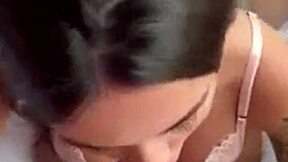 One wife teases cuckold boyfriend in lingerie bedroom