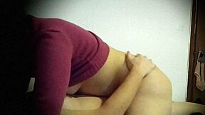 curvy brunette rides cock close up big booty shaking creampie