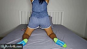 wet petite asian teen lily koh toys her pussy after posing