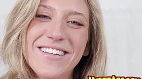 Blonde skinny Addison rides with Damion Dayski smoothly and fit