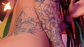 Latina Brunette Rides Dildo Up Ass to Squirting Orgasm