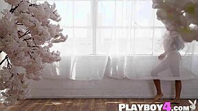 middle eastern petite model strips naked showing small tits and pussy