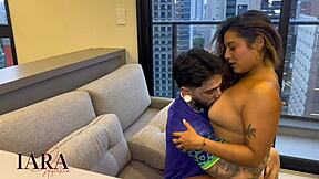 Argentinian Slut Fucks Brazilian Bent Over Big Ass