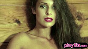 Petite Hungarian Milf Strips Tanned Perky Boobs Naked