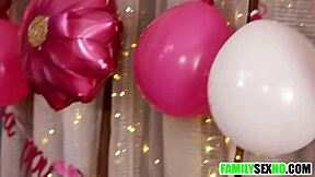 Blonde Milf Mommy Unwraps Stepfamily Toys For Hardcore Group Massage Fuck