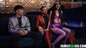 stepdaughter strips & offers pussy to bribe stepdad & bro 😈🍆