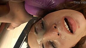amber rain takes double monster cocks anal atm facial cumshot
