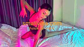 Young asian teen babe shakes ass in tiny panties