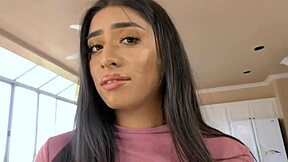 Violet's tanned pussy takes rough pounding in sheer black nylons?