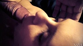 Daddy gives stepdaughter epic blowjob with close-up facial cumshot pov