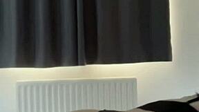 Intense stepdaughter fingers pussy as stepdad lurks next door