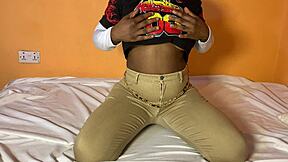 damn this african teen with big boobs rides her teacher hard