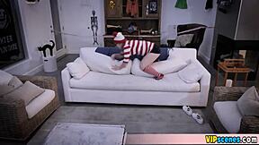 my cute brunette stepsis surprised me with her nasty bent over skills