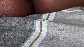 elle strokes her wet pussy close up on cam