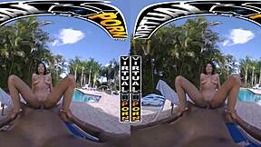 they enter a lush garden where petite beauty meets massive black cock in nature's embrace