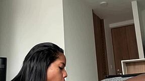 Sloppy Deepthroat on Stepbro's Fat Cock Turns Her On Wild!