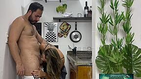 Mama took a kitchen cock pounding beating from huge bbc