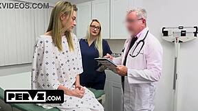 kyler quinn lets kinky doctor finger and fuck her tight pussy