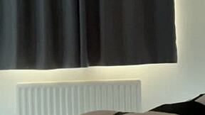 Intense stepdaughter fingers pussy as stepdad lurks next door