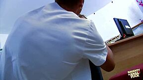 THIS SUPER SEXY FRENCH BITCH LOVES SUCKING THAT BIG MAGIC STICK IN THE OFFICE