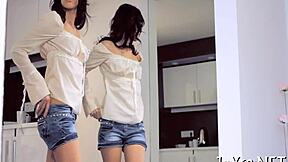 BOLD TEEN CUTIE FINGERS TIGHT PUSSY WITH DILDO