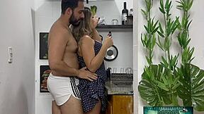 Mama took a kitchen cock pounding beating from huge bbc