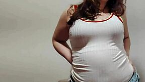 Watch this cute chubby brunette squirt wildly while fingering her hairy wet pussy!