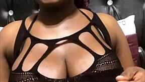 curvy ebony babe begs for dildo in her wet pussy after BIG ASS tease