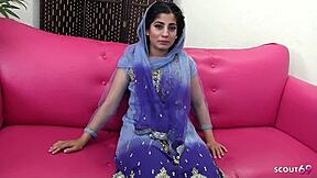 Indian milf seduced in pickup for first bbc interracial casting fuck