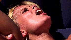 fucking this 18 blonde teen outdoor shes got big tits n fishnets bent over doggy...gaping her shaved pussy!