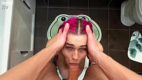 whoops! she's stuck in the washing machine... time to fuck her out 😈🍑💦