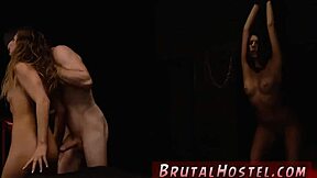 Big tits teen bound in hardcore garage bondage domination