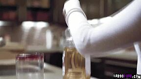 babysitter teen 18+ caught masturbating gets pussy creampied hard by owner