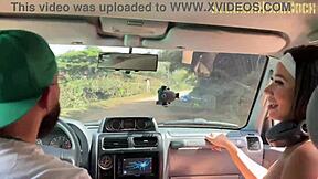 after workout ended up fucking neighbor's tight pussy in car