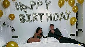 yasmina khan takes big cock doggystyle birthday gangbang with interracial hairy pussy riding and cum swallow