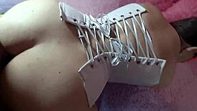 Wife rented out for deep anal double penetration by mature boss while fingering her big pussy lips.