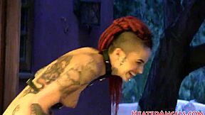 Petite Goth Babe Poses Pierced And Tattooed For Camera