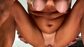 Stepmom's huge clit pussy gapes on monster cock creampie show!