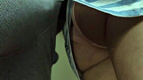 stranger gropes wet panties upskirt on crowded subway nearly caught ejaculating inside