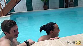 young cuckold watches stranger fuck girlfriend poolside