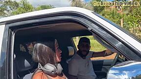 after workout ended up fucking neighbor's tight pussy in car