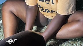 Black mature milf zaddi spreads trimmed pussy and big clit for voyeur