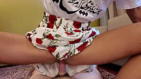 stepbrother pounds teen stepsister's tight pussy doggystyle homemade!